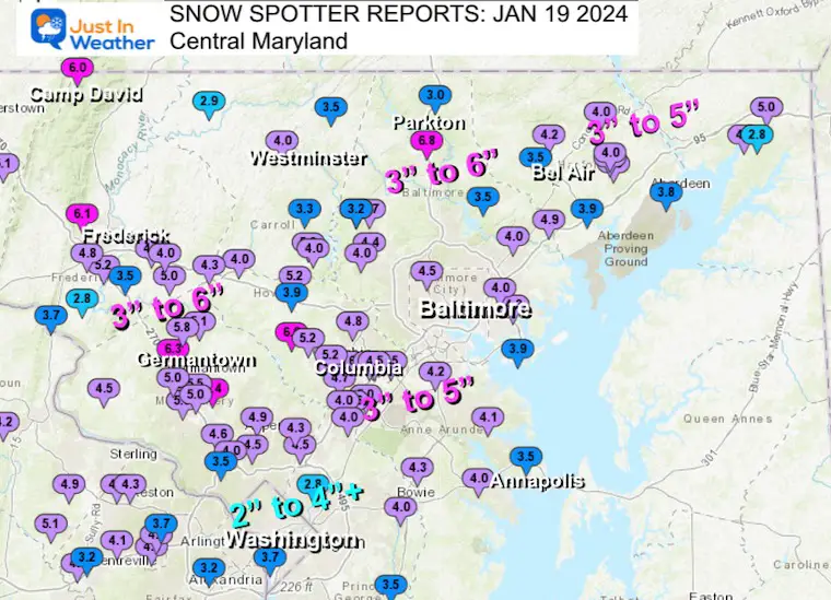 "Maryland's Snowy January 19: Storm Recap and Chilly Playoff Weather"