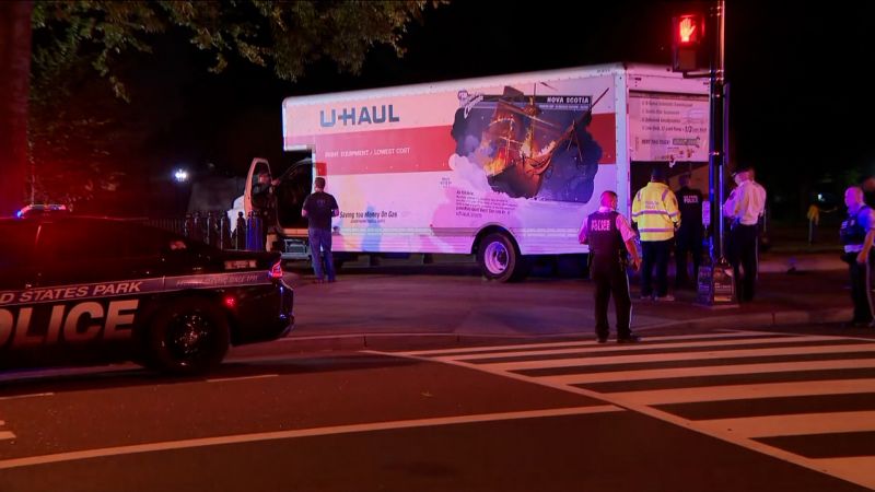 Featured image for U-Haul driver charged with threatening President Biden and crashing near White House to remain detained.