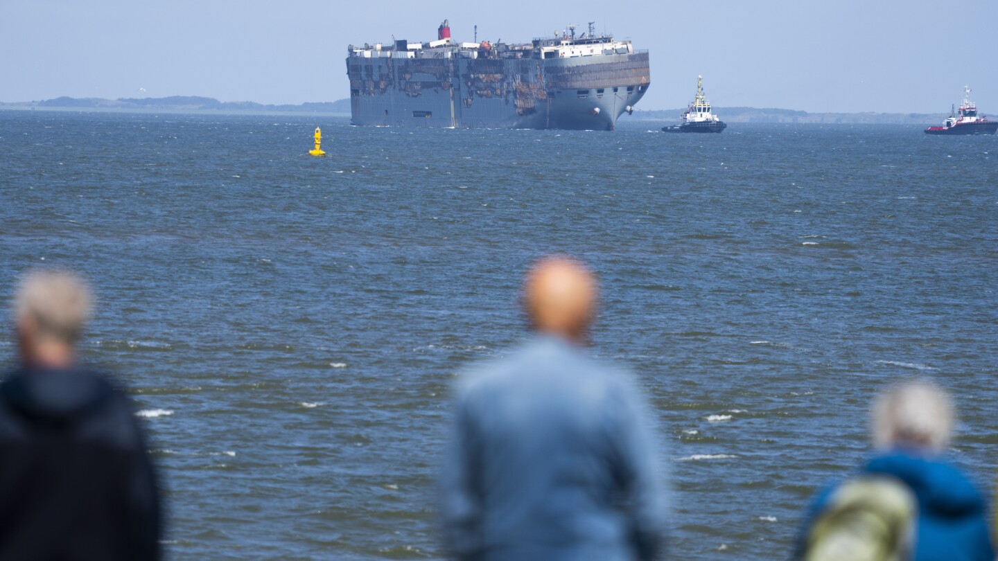 Featured image for "Car-carrying ship engulfed in flames to be towed to Dutch port after week-long blaze"
