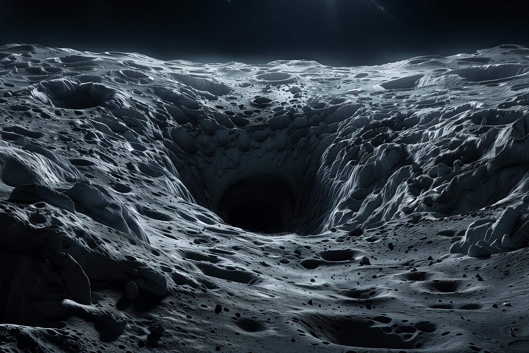 Featured image for NASA Discovers Moon Cave Ideal for Future Human Base