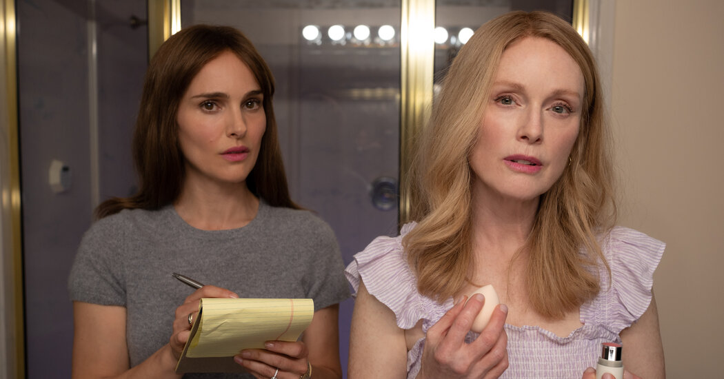 "Exploring Tabloid Scandals: Natalie Portman Studies Julianne Moore in 'May December'"
