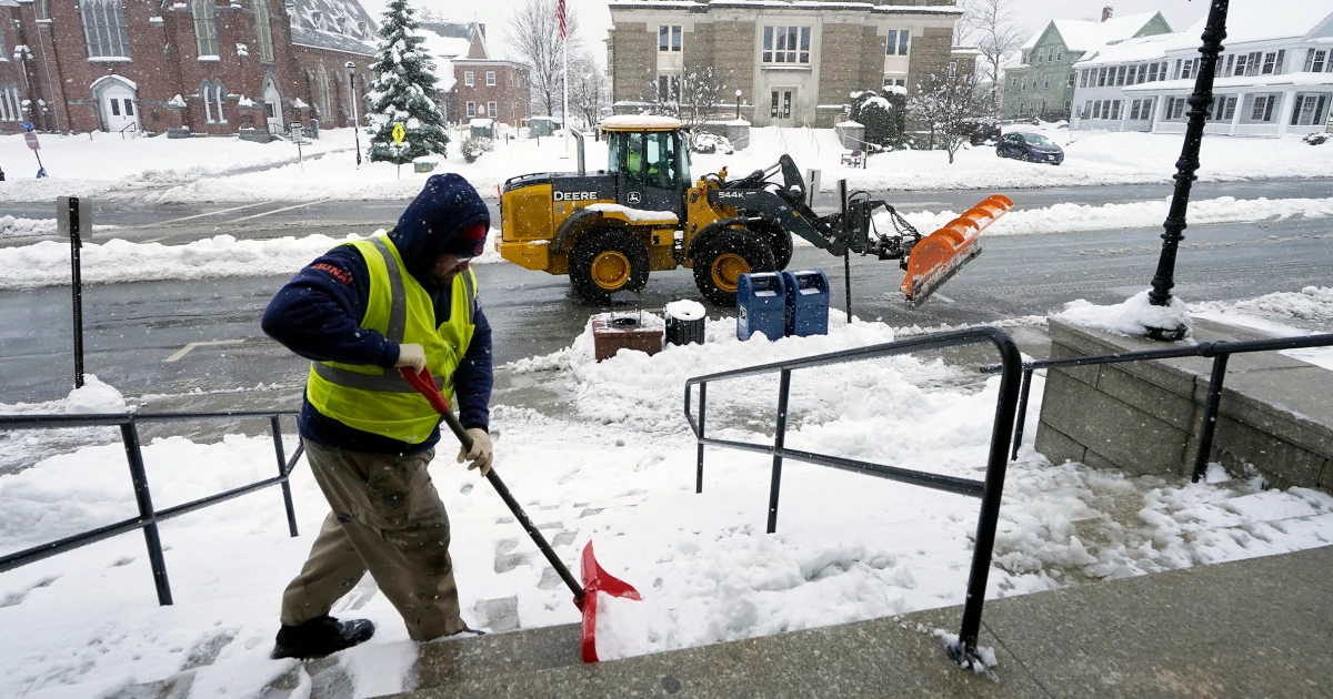 Northeast hit by snowstorm causing widespread power outages.