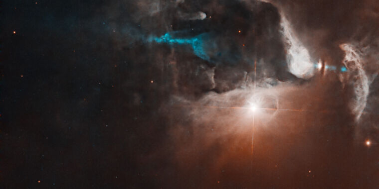 Featured image for "Stunning Cosmic Light Shows: Hubble's Glimpse into Newborn Stars"