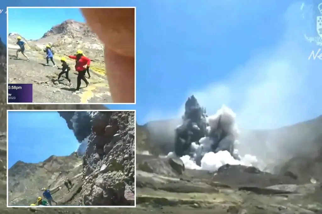 Terrifying Escape: Cruise Ship Tourists Fleeing Erupting Volcano in Heart-Stopping Video