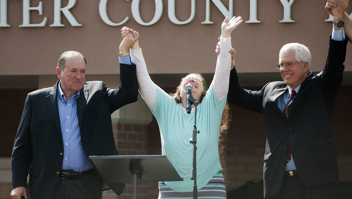 Featured image for "Kim Davis Ordered to Pay Gay Couple $100,000 for Marriage License Denial"