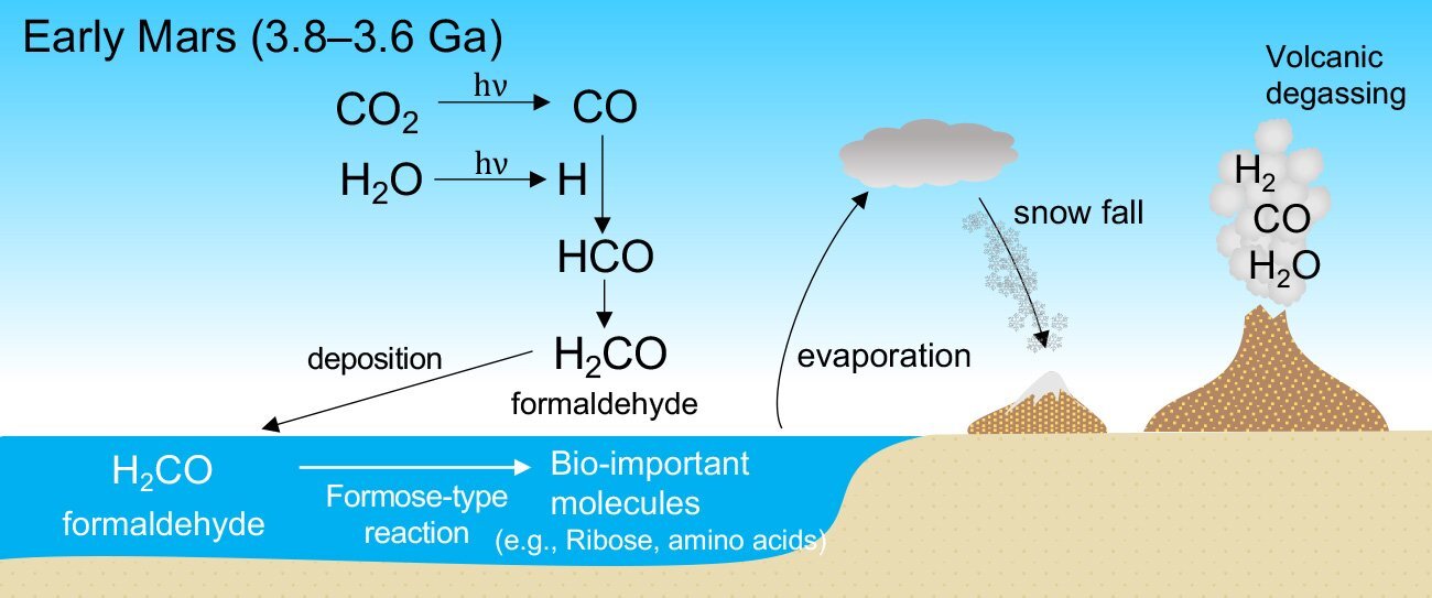 Featured image for "Martian Biomolecules: Tracing Origins to Atmospheric Formaldehyde"