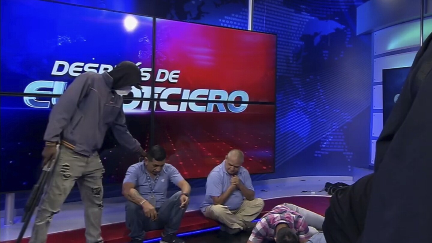 "Escalating Crisis: Gunmen Storm Ecuador TV Studio Amid Country's Unrest"