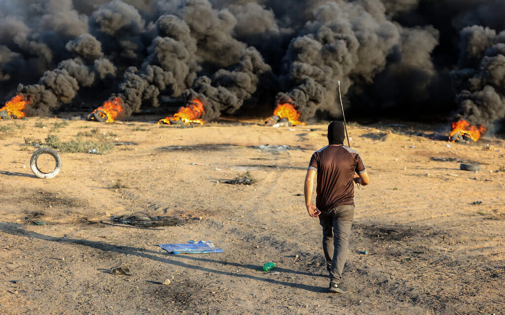 "Israel's Strikes on Hamas Posts in Gaza Amid Violent Rioting and Protests"