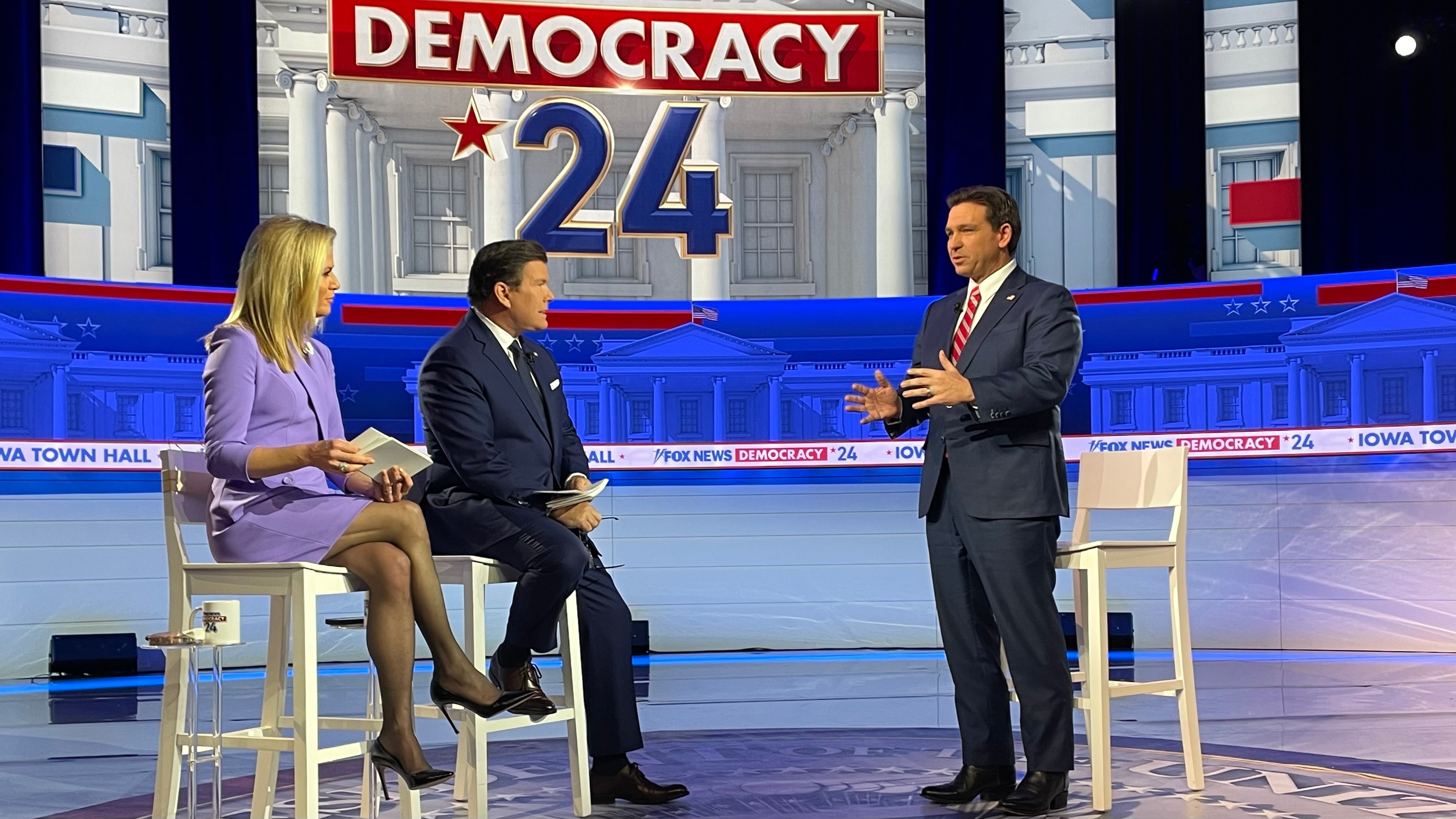 "Protesters Interrupt DeSantis' Fox News Town Hall on Abortion and Oil Money"