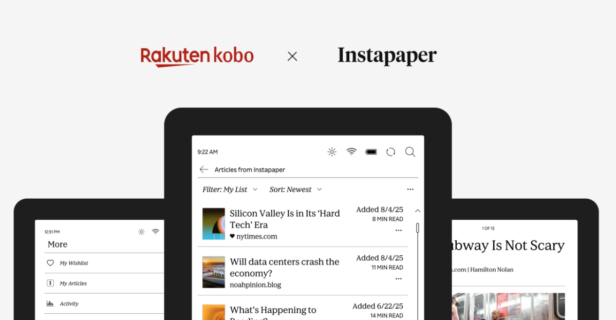 Featured image for Kobo replaces Pocket with Instapaper in latest eReader update