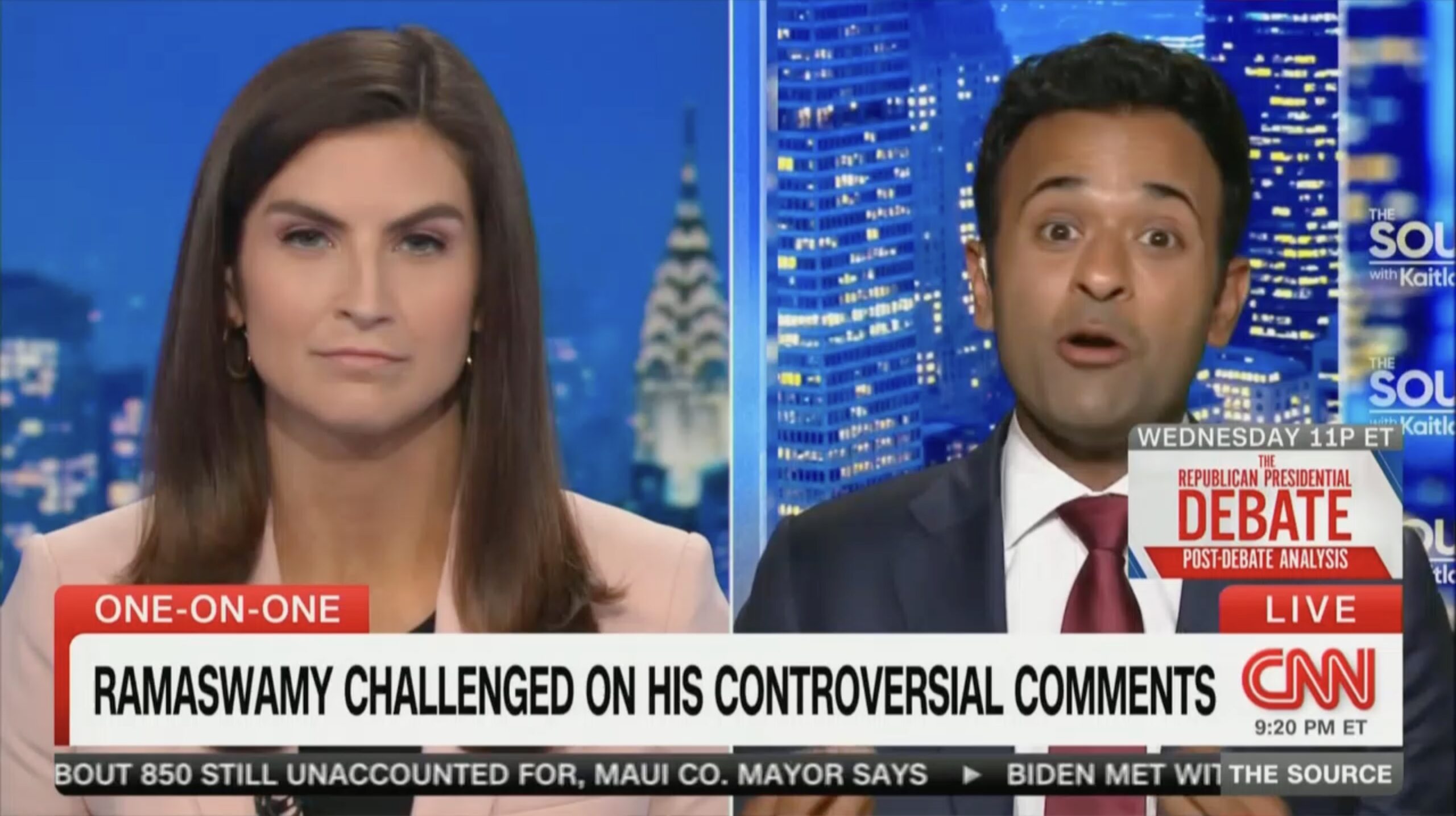 "Fiery CNN Interview: Vivek Ramaswamy's Controversial Comments Ignite Clash with Kaitlan Collins"