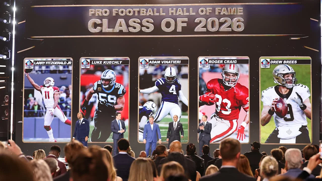 Drew Brees, Fitzgerald, Kuechly Lead 2026 Pro Football Hall of Fame Class