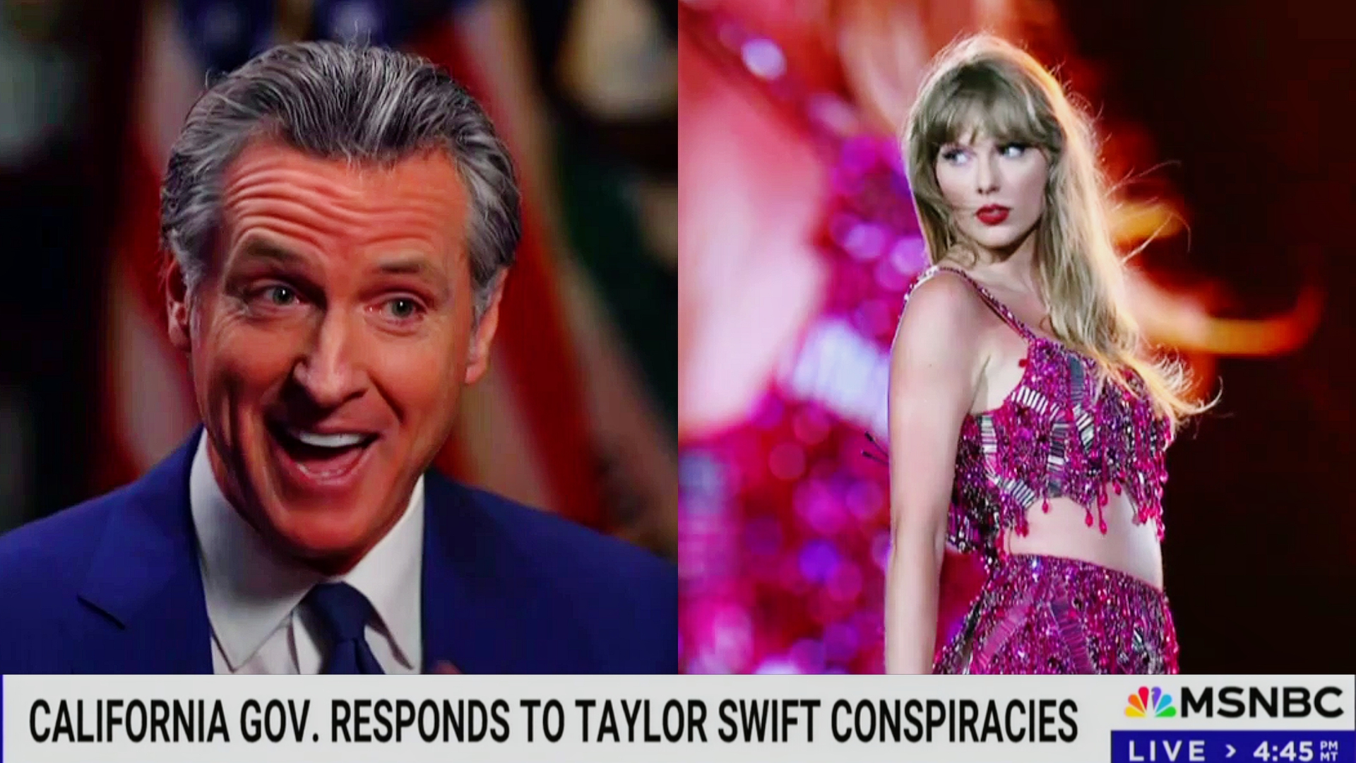 Gavin Newsom Stunned by MAGA Freakout Over Taylor Swift's Handling
