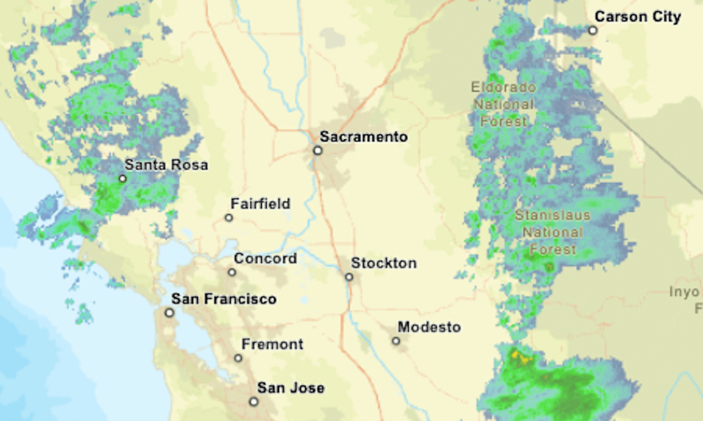 "California Weather Update: Rain in the Valley, Snow in the Sierra"