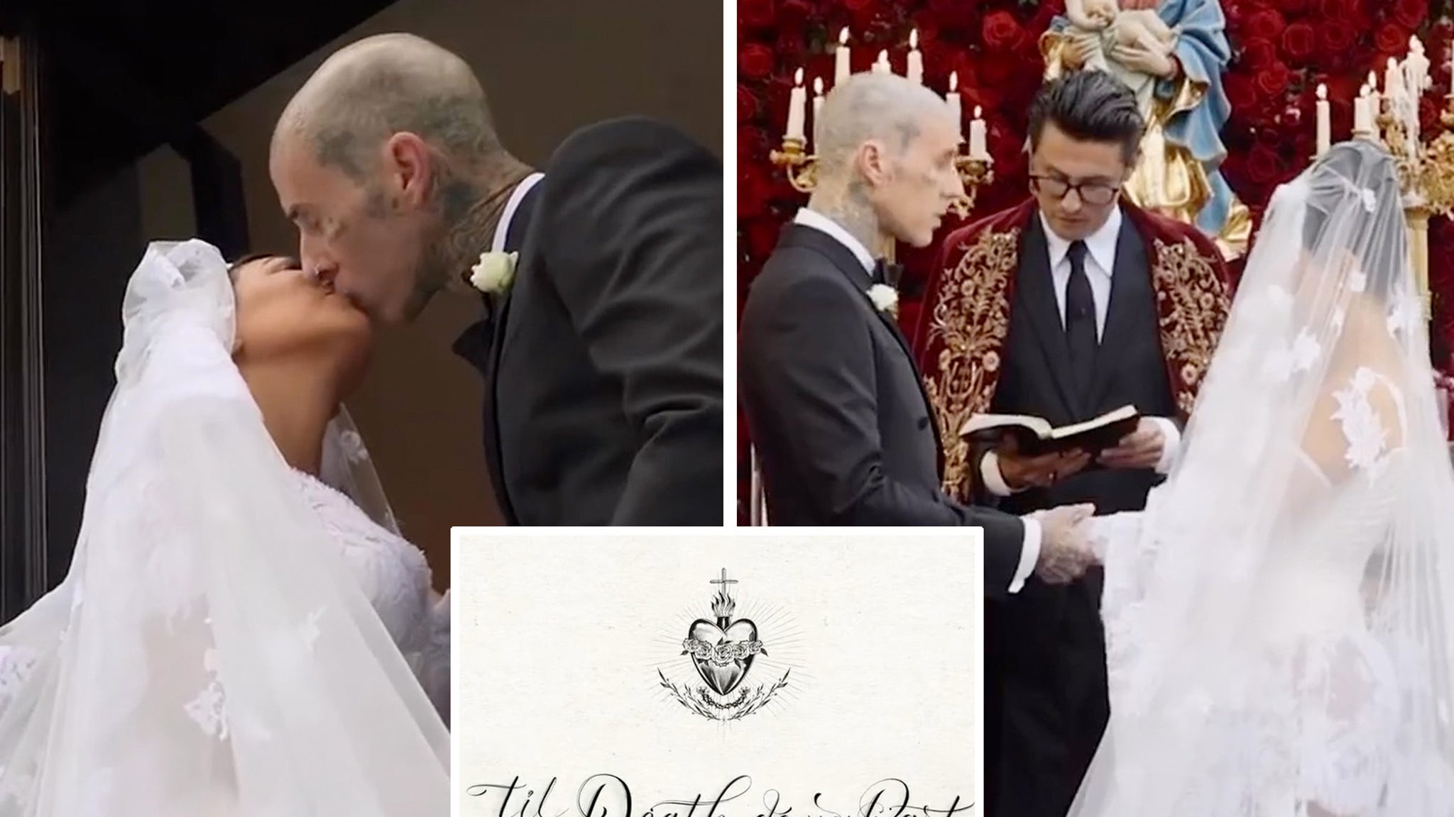 "Kourtney Kardashian and Travis Barker's Private Wedding Footage Revealed in Hulu Special Trailer"