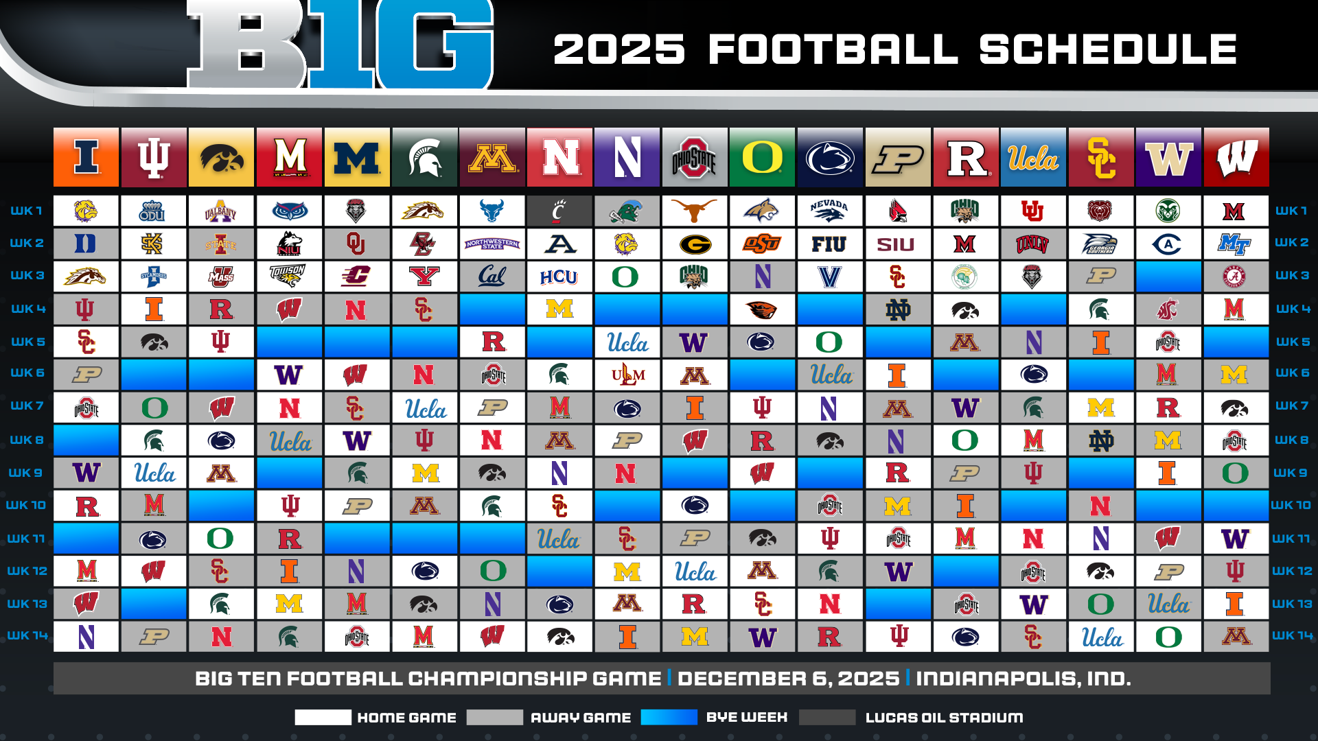Featured image for Big Ten Unveils 2025 Football Schedules with Key Matchups
