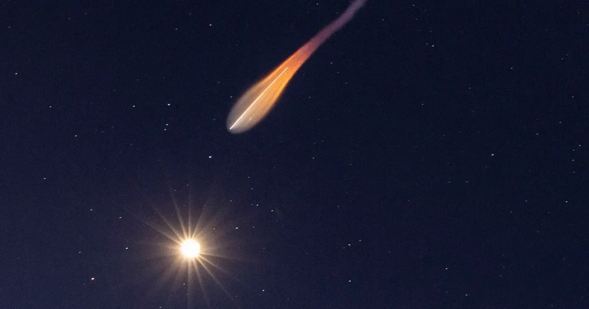 Falcon 9 reentry leaves upper-atmosphere lithium plume, raising space-pollution concerns