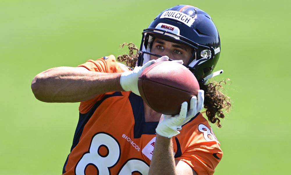 Featured image for Sean Payton sees potential 'Joker' in Broncos' TE Greg Dulcich.