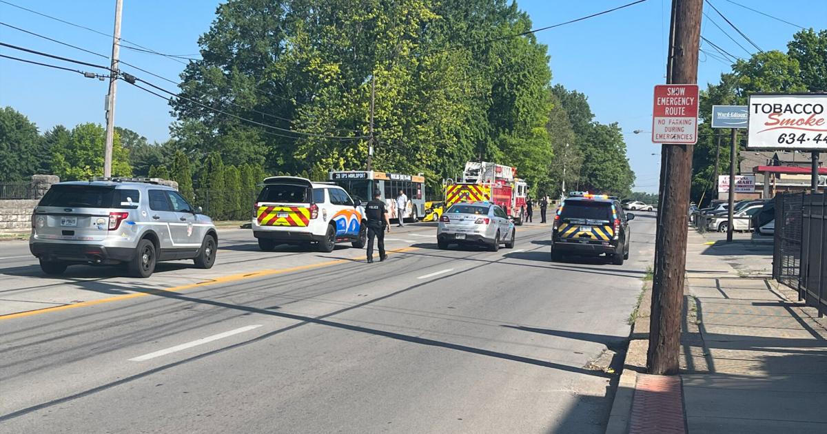 Fatal crash involving TARC bus and car on Preston Highway near Louisville's Audubon neighborhood.