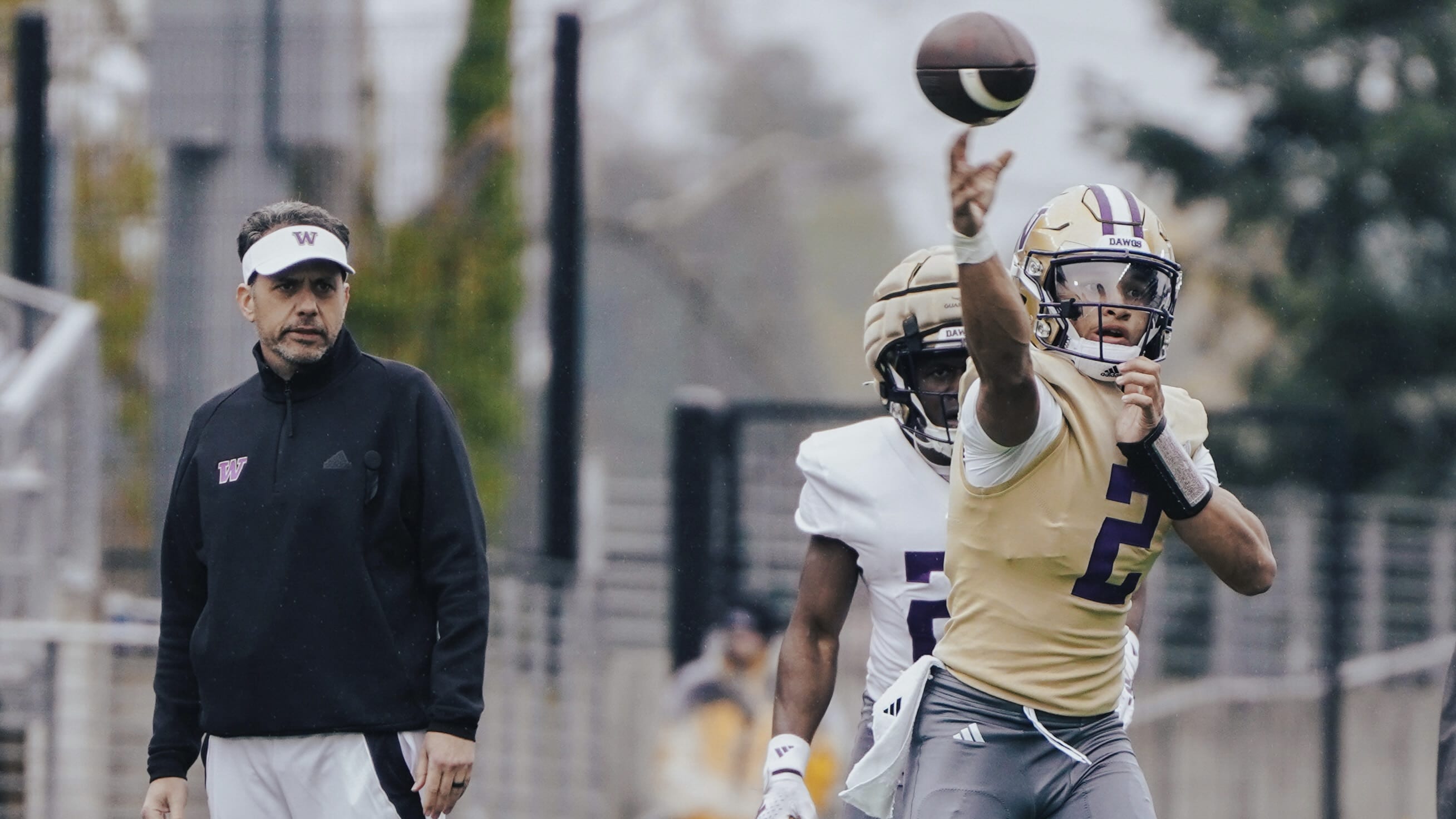 Featured image for "Transitioning to the Fisch Era: UW Offensive Line's Spring Practice Challenges"
