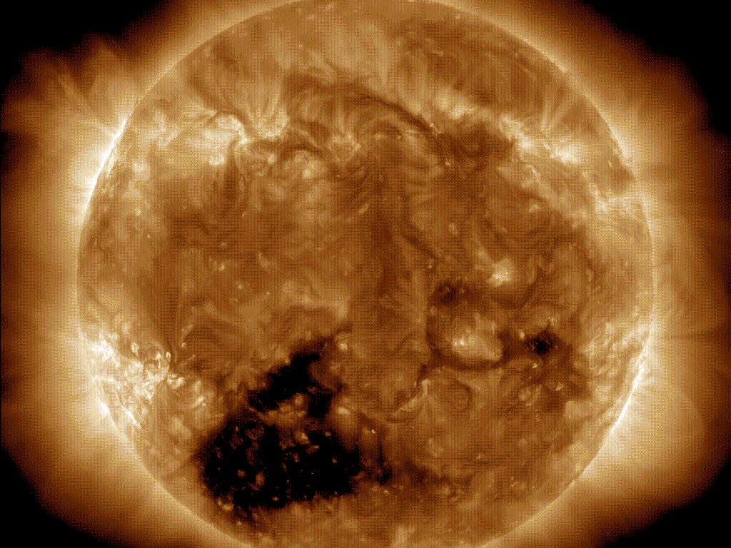 Massive Solar Hole to Blast Earth with Solar Winds