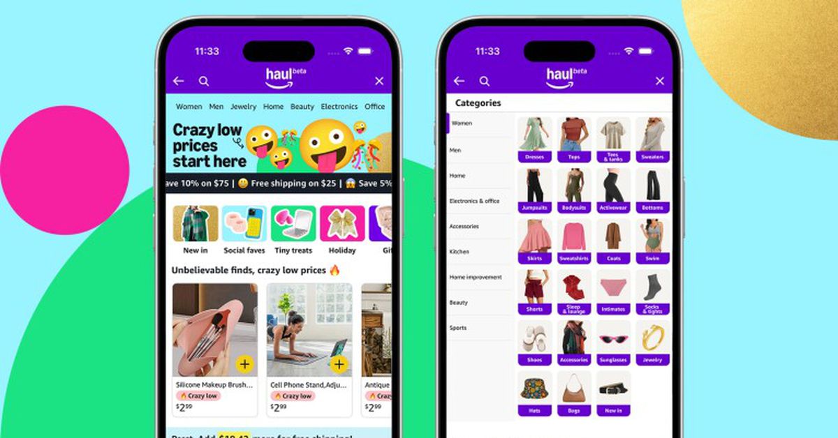 Featured image for Amazon Launches 'Haul' Store with Everything Under $20 to Rival Shein and Temu