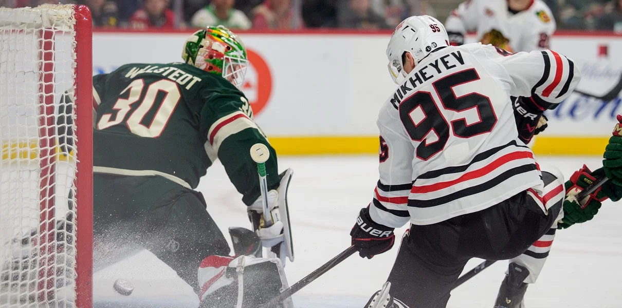 Bedard, Knight Propel Blackhawks Past Wild 2-1 in Minnesota