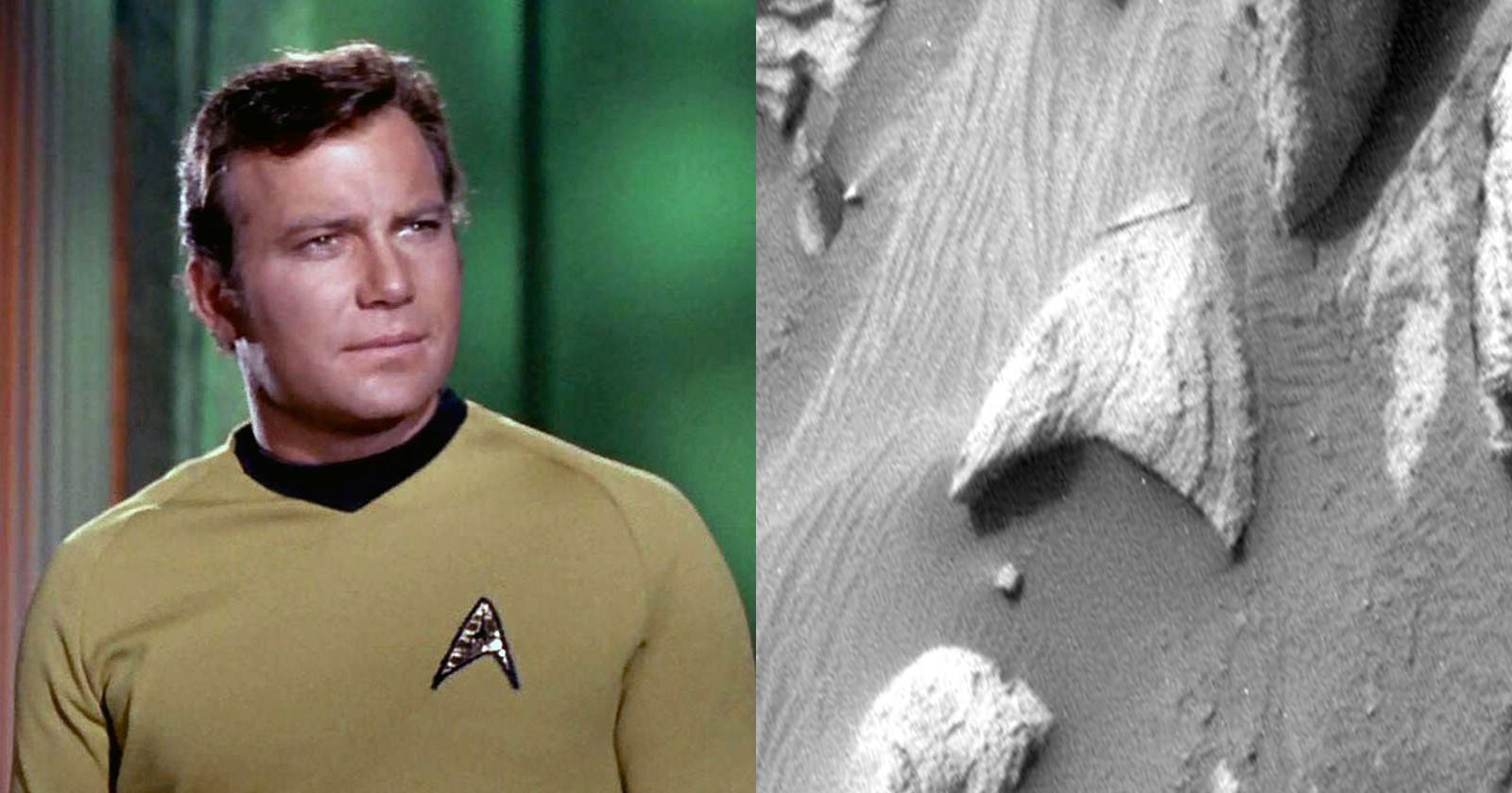 "Curiosity Rover Captures Star Trek Symbol on Mars"