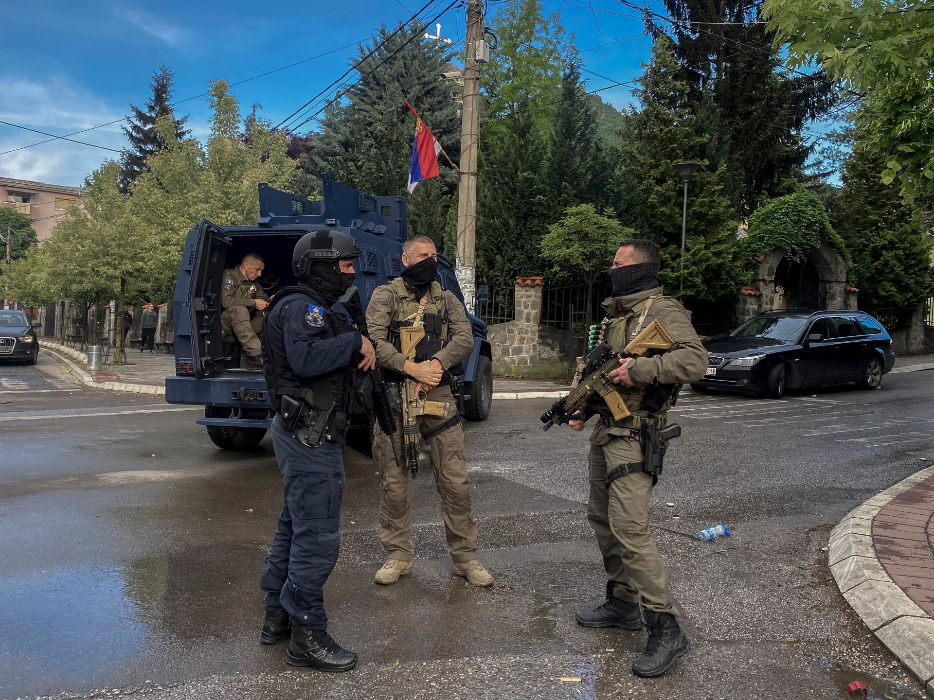 NATO calls for peace between Kosovo and Serbia.