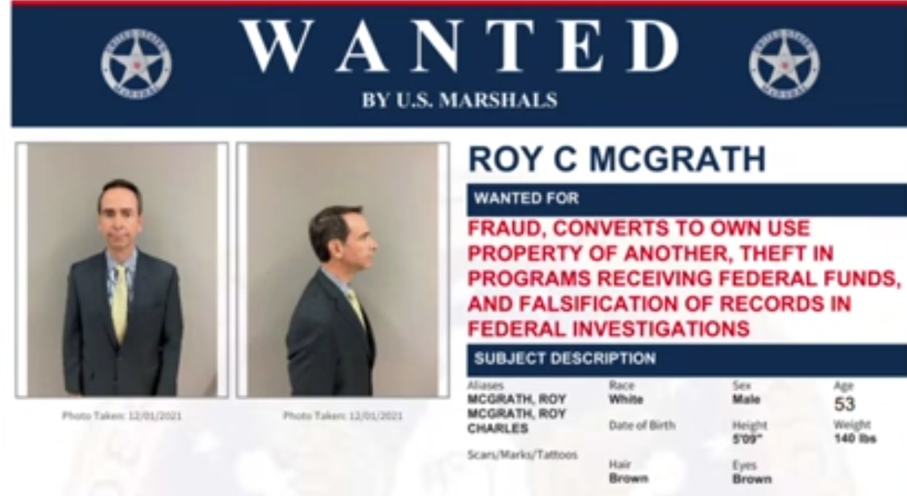 Nationwide manhunt continues for former Maryland official Roy McGrath.
