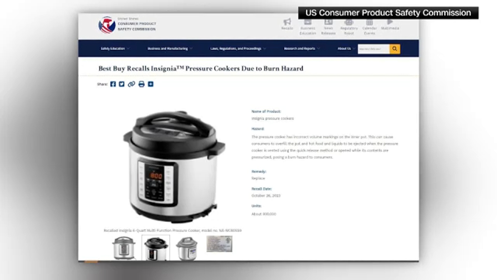 Featured image for "Best Buy Recalls 930,000 Insignia Pressure Cookers Over Burn Hazard"