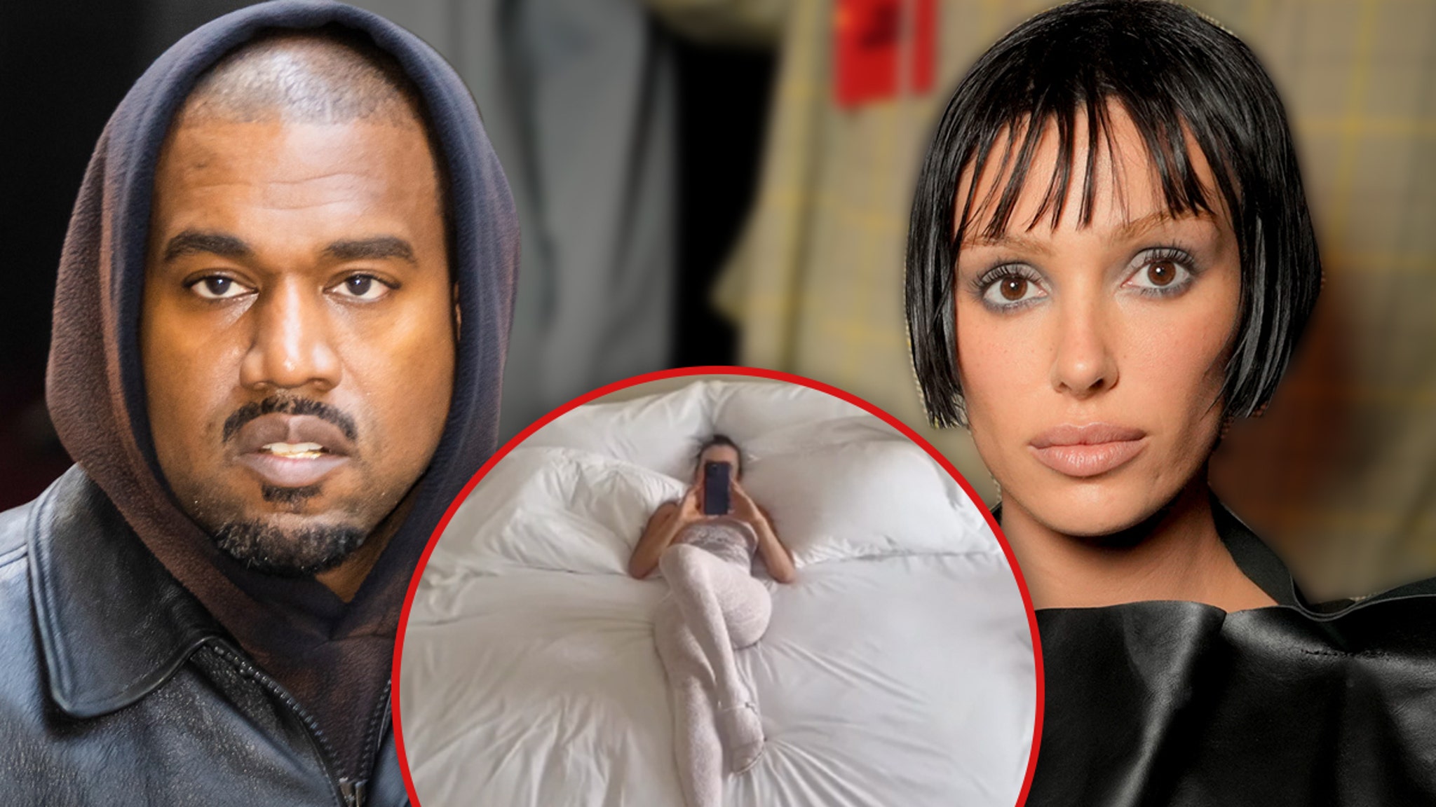 Kanye West Shares Bizarre Video of Bianca Censori in Lace Lingerie on Oversized Bed
