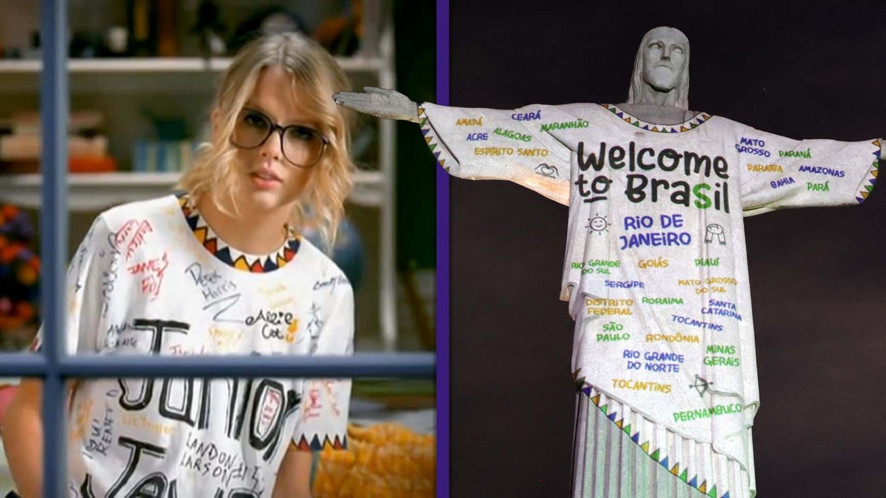 Featured image for Taylor Swift's 'Junior Jewels' T-Shirt Lights Up Christ the Redeemer in Brazil