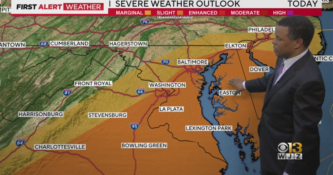 Severe Thunderstorm Watches End, Cooler Temperatures Expected Tonight in Maryland.