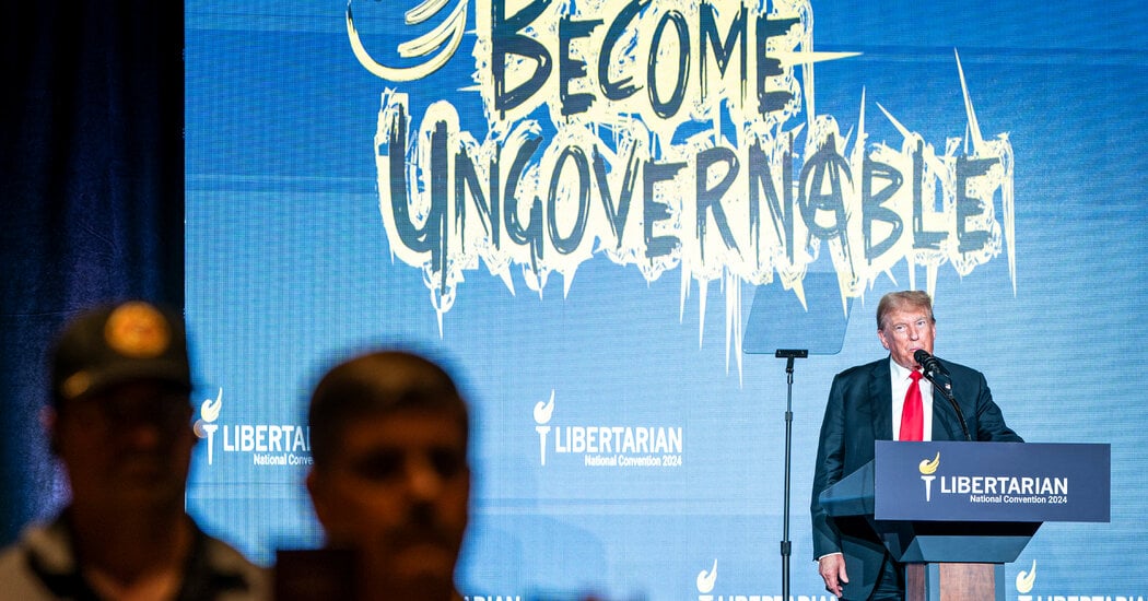 Featured image for Trump Faces Backlash at Libertarian Convention Amid 2024 Bid