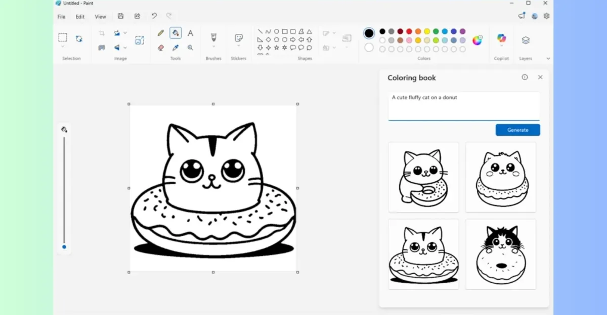 Paint gains AI coloring pages and Notepad gains streaming AI writing in Windows 11 previews