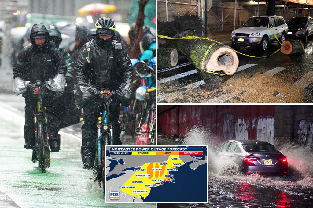 "Nor'easter Pummels Northeast with Tropical-Storm-Force Winds and Heavy Snowfall"
