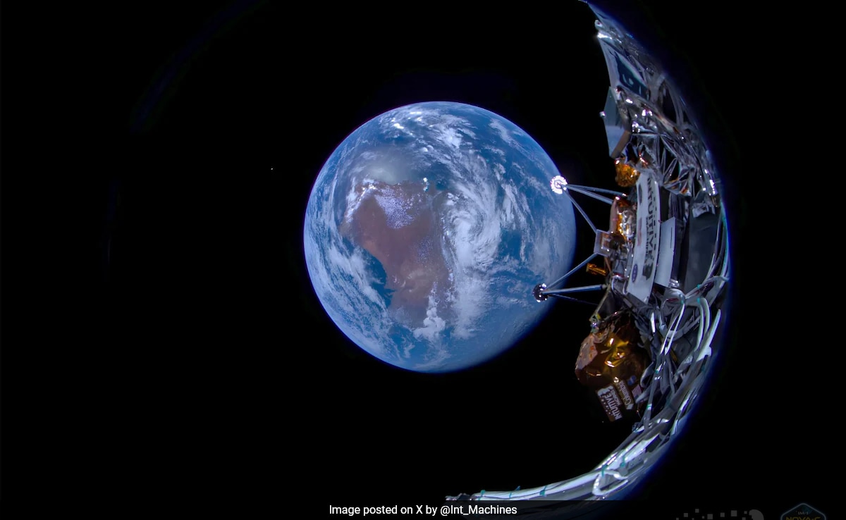 "Private Moon Lander's Historic Earth Shot and Lunar Mission Updates"