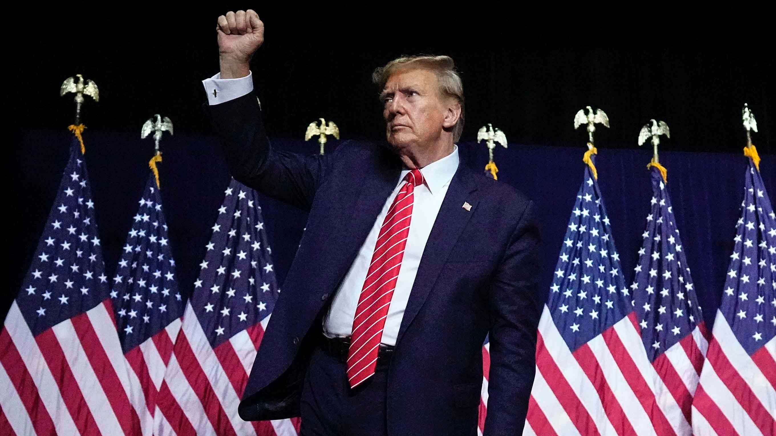 "Trump Clinches 2024 Republican Presidential Nomination, Setting Up Rematch with Biden"