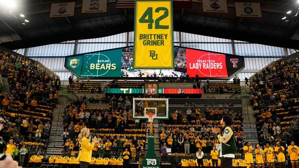 Featured image for "Baylor Retires Brittney Griner's No. 42 Jersey in Emotional Ceremony"