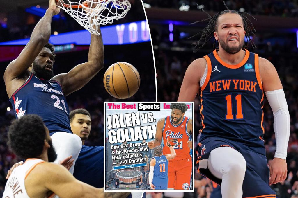 "Knicks Prepare for David vs. Goliath Showdown Against 76ers' Joel Embiid in NBA Playoffs"