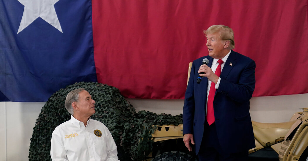 "Texas Governor Greg Abbott Endorses Donald Trump for President at Texas Border Event"