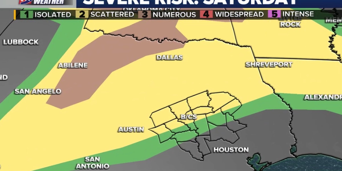 Severe storms to hit Texas and Southeast over Father's Day weekend.