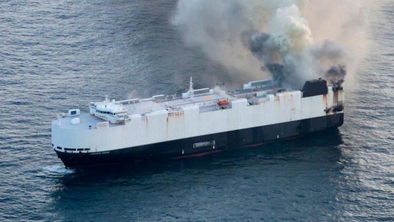 Featured image for Cargo Ship Carrying 3,000 Vehicles Catches Fire Off Alaska