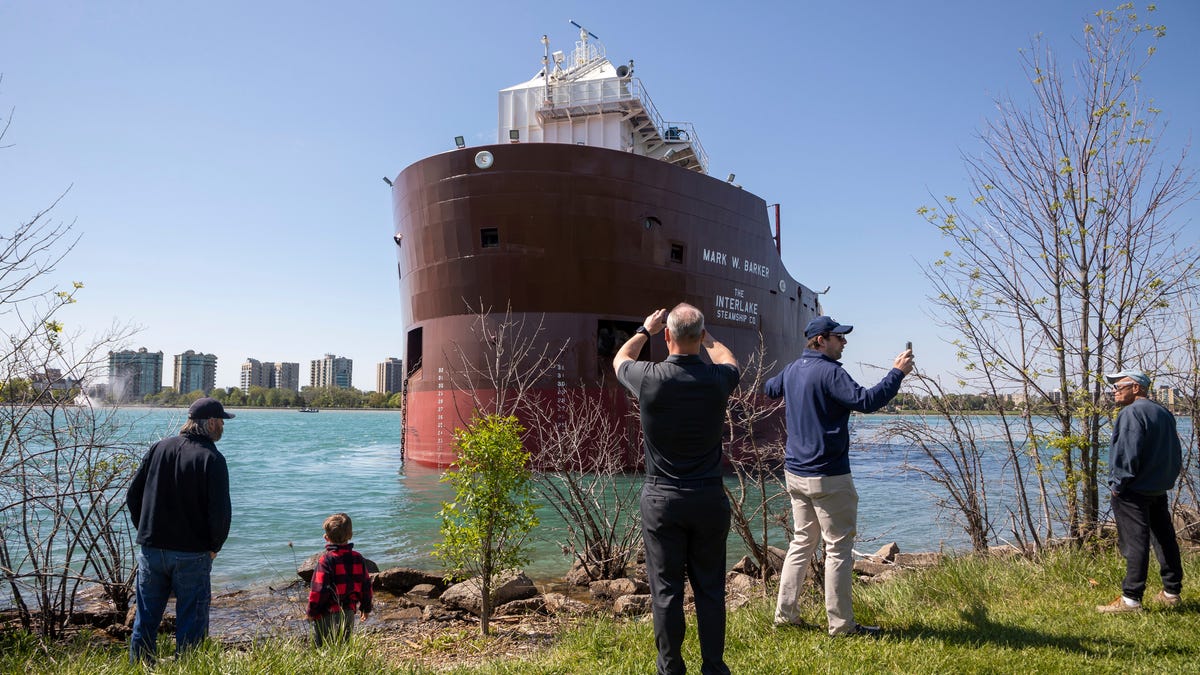 Featured image for Freighter carrying salt runs aground near Detroit's Belle Isle.