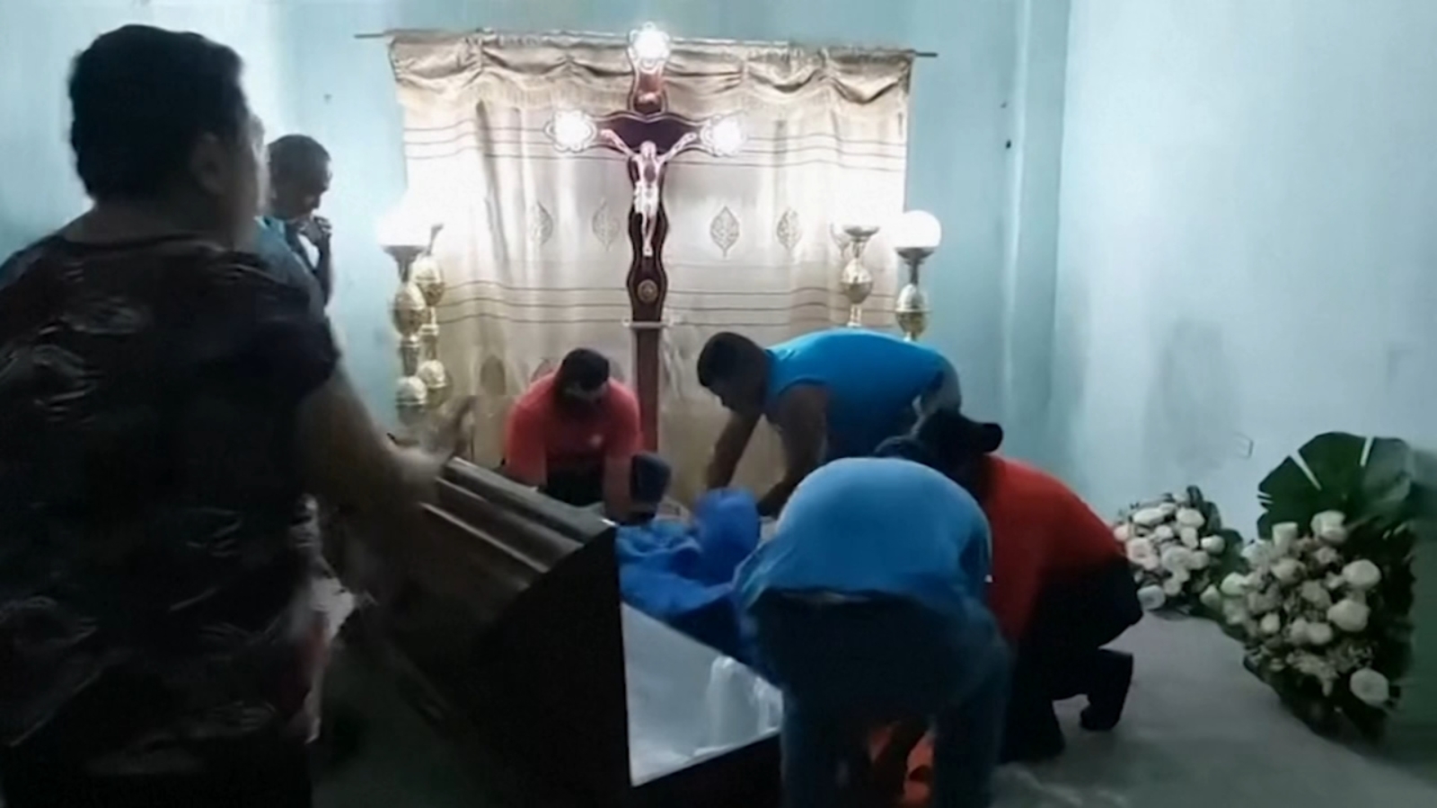 Ecuadorian woman declared dead revives during wake in shocking turn of events.