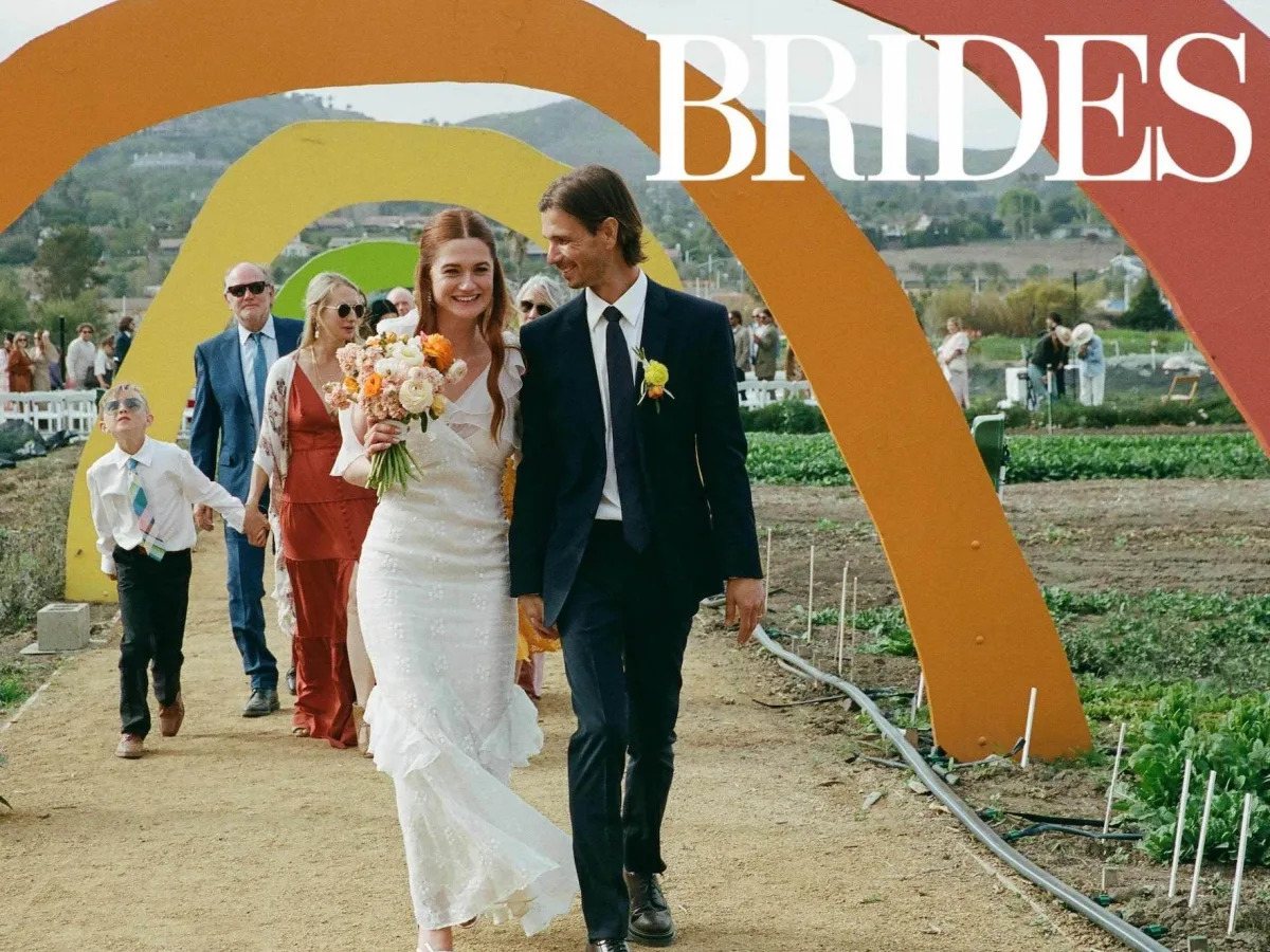 Featured image for 'Bonnie Wright weds in century-old sheer dress'