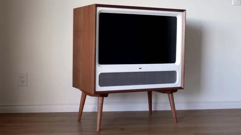 Solid Wood TV Cabinet Reimagines 60s Style for Modern TVs