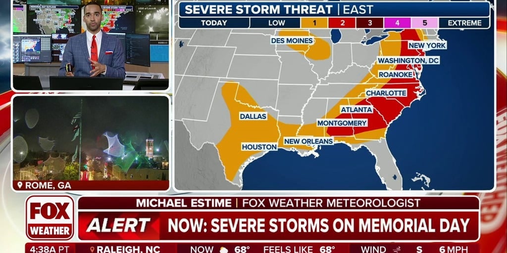 Severe Weather Threatens East Coast on Memorial Day
