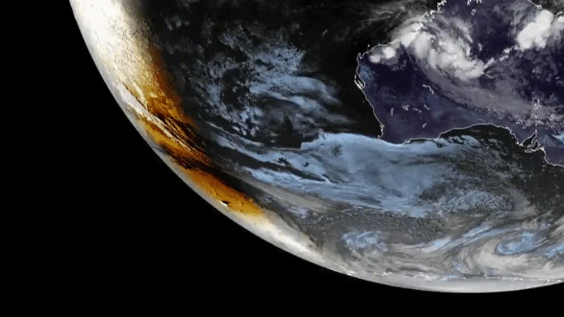 Satellites Capture Moon's Shadow Across Antarctica During Feb. 17 Annular Eclipse
